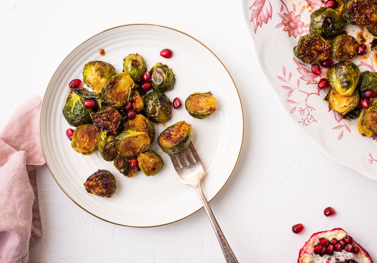 Brussels Sprouts with a Sweet Sour Apple Balsamic Glaze