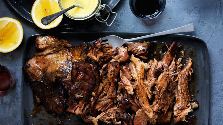 Sweet Black Garlic Barbecued Lamb Shoulder