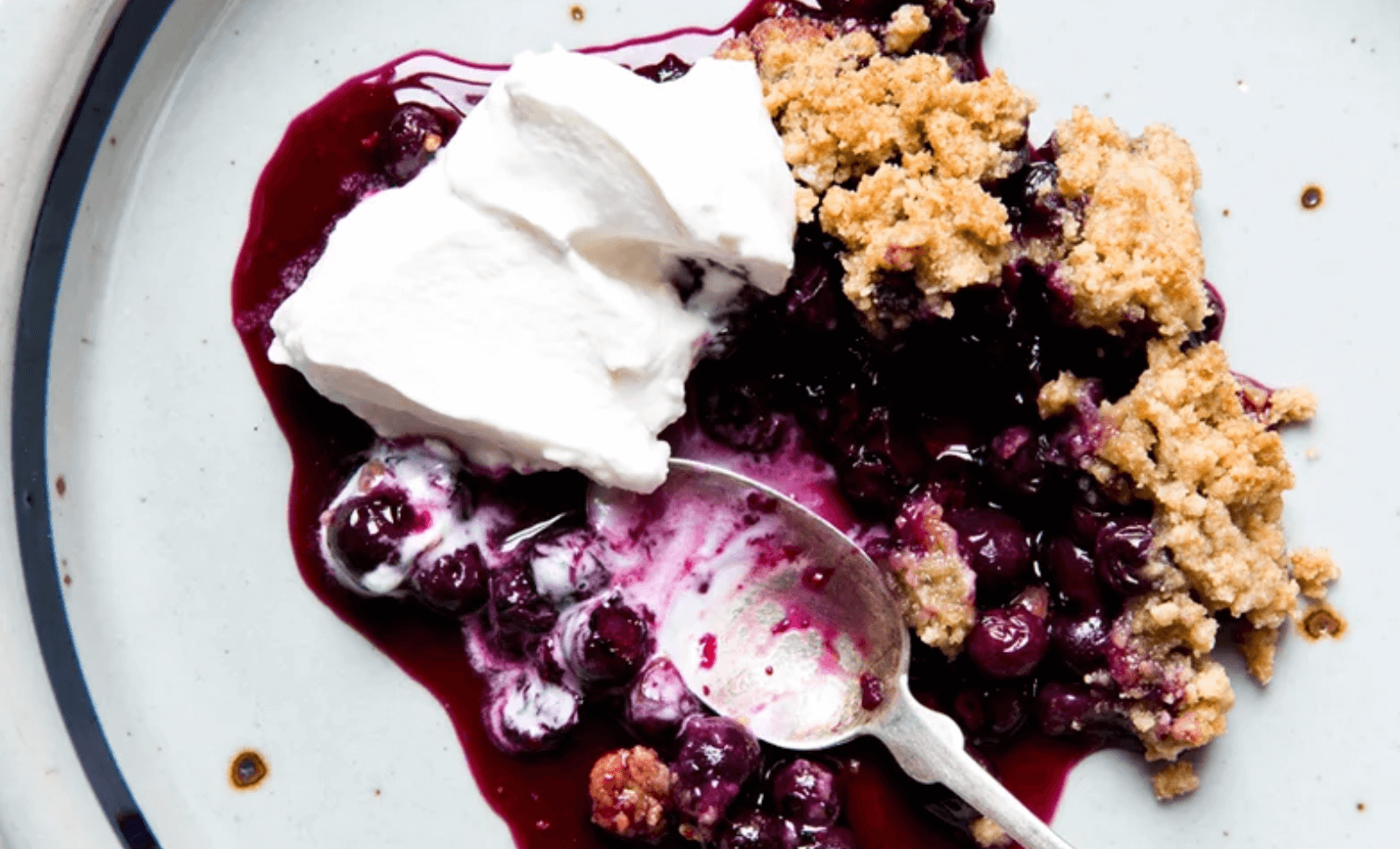 Balsamic Blueberry Crisp For Two