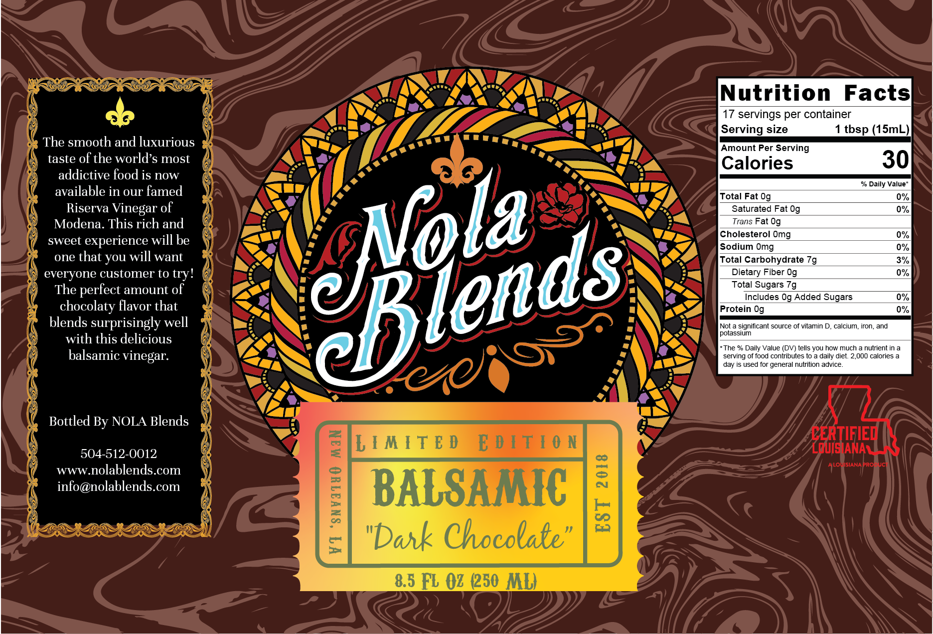 Chocolate - Infused Dark Balsamic Vinegar