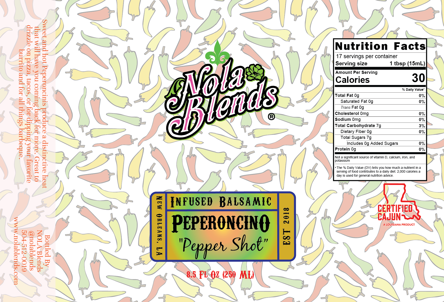 Peperoncino "Pepper Shot" - Infused White Balsamic Vinegar
