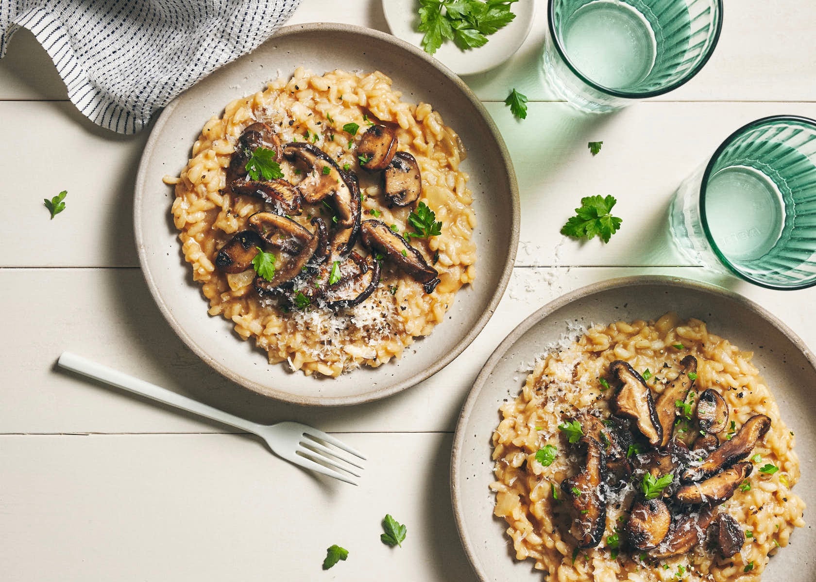 White Truffle Parmesan Risotto w/ Mushrooms