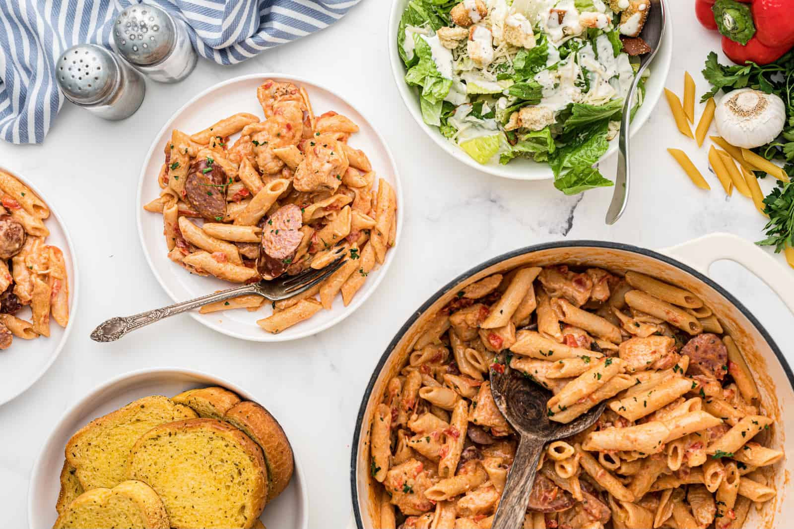 Creamy Cajun Chicken & Sausage Pasta