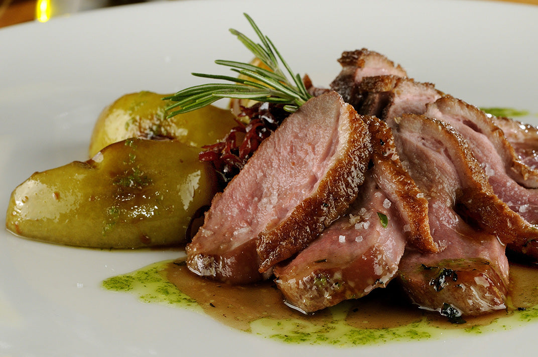 Pan Seared Duck Breast w/ Caramelized Apples