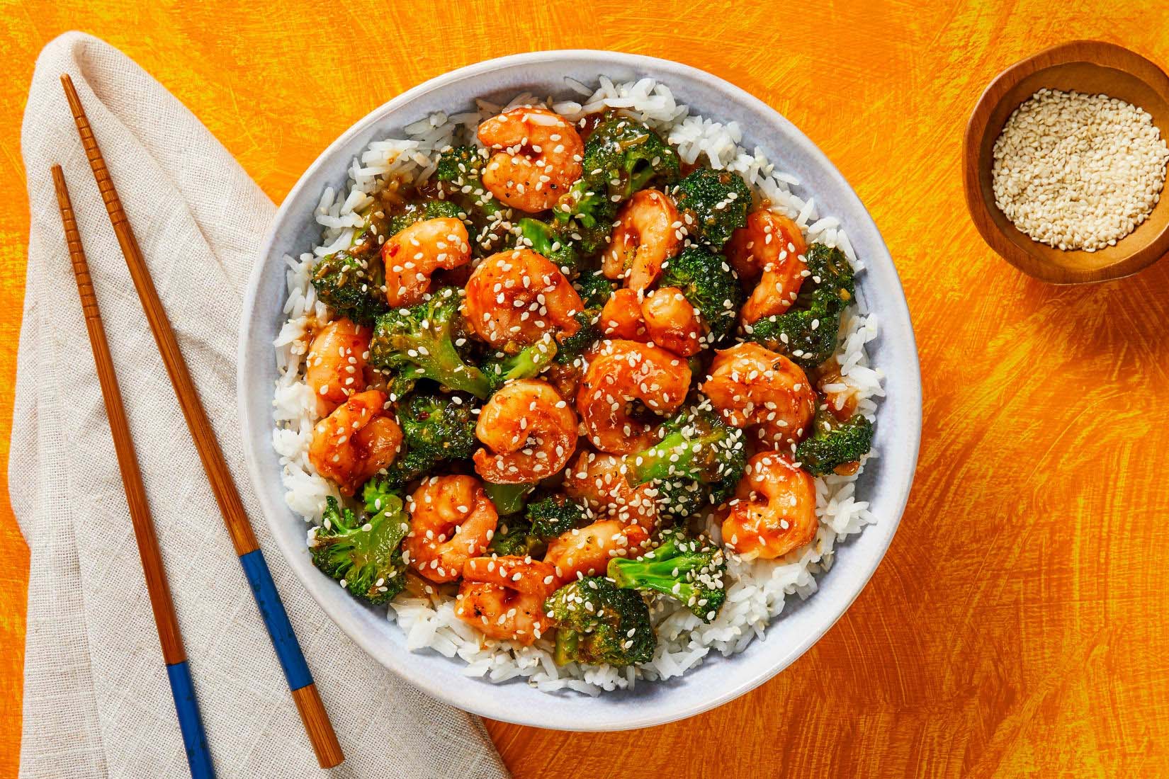 Sweet Heat Shrimp And Broccoli Rice Bowl