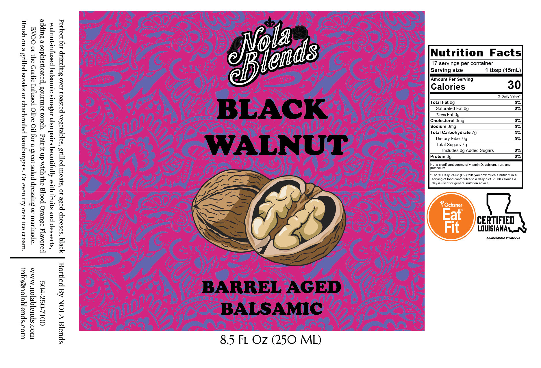 Black Walnut - Infused Dark Balsamic Vinegar