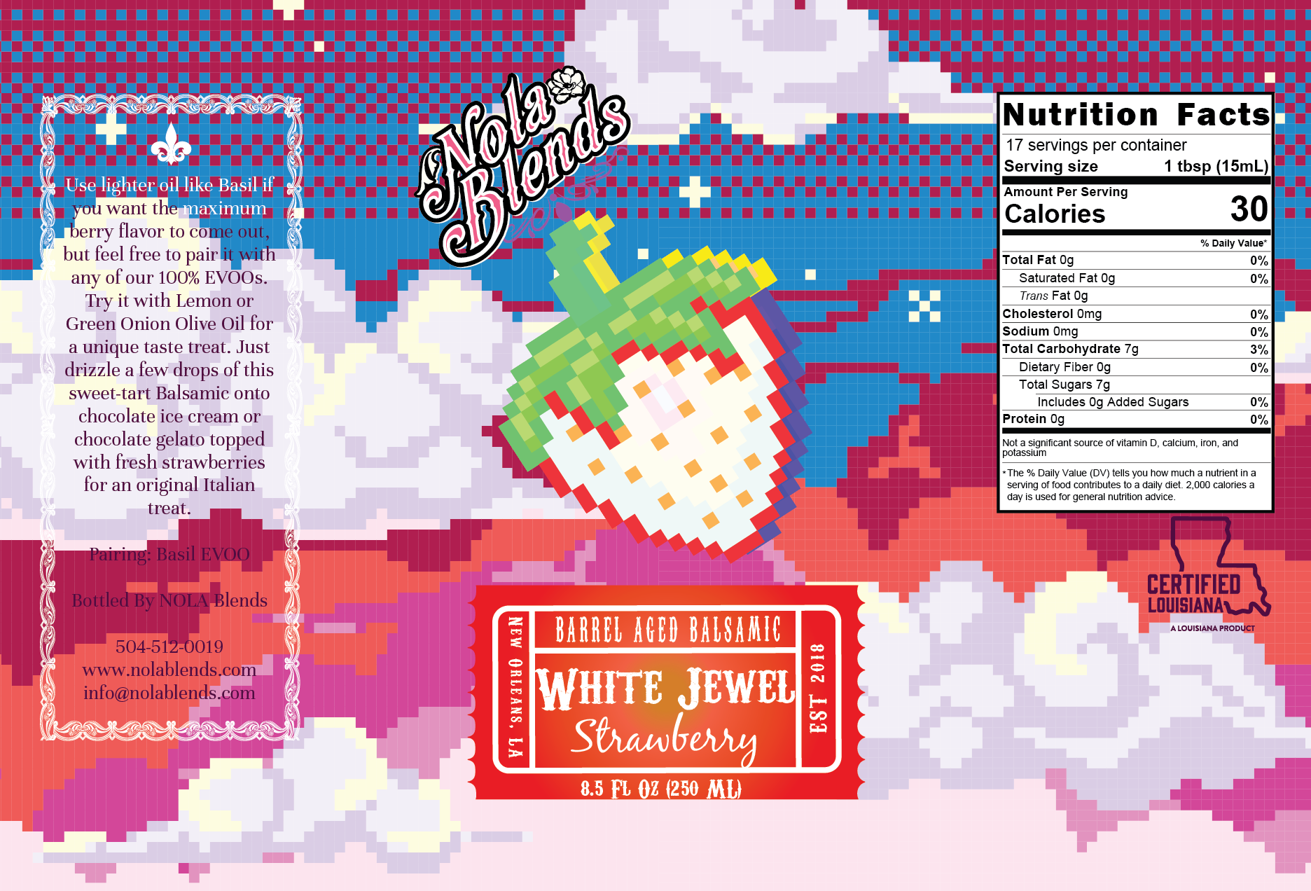 White Jewel Strawberry - Infused White Balsamic Vinegar